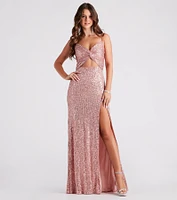 Haven Cutout Sequin Formal Dress