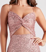 Haven Cutout Sequin Formal Dress