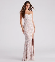 JoJo Sequin Bustier Formal Dress