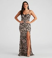 JoJo Sequin Bustier Formal Dress