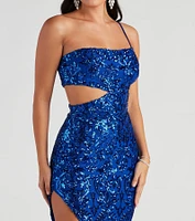 Lenny Formal Sequin One Shoulder Dress