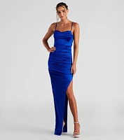 Alani Strappy Back Satin Formal Dress