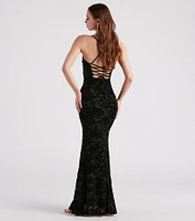 Eloise Formal Velvet Lace-Up Mermaid Dress