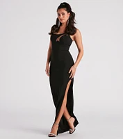 Alexandria Formal Crepe Long Dress