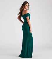 Samantha Formal Crepe Slit Dress