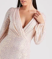 Piper Long Sleeve Sequin Formal Dress