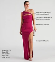 Mayven One-Shoulder Cutout Slit Formal Dress