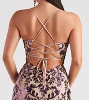 Lori Formal Sequin Lace-Up Long Dress