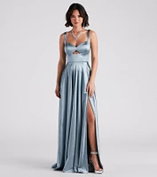 Angelica Formal Satin A-Line Gown