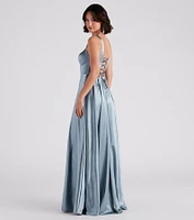 Angelica Formal Satin A-Line Gown