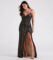 Leanne Formal Glitter Lace Dress