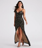 Leanne Formal Glitter Lace Dress