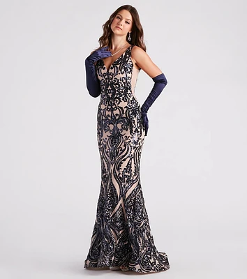 Mariah Formal Sequin Mesh Mermaid Dress