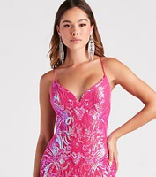 Camren Formal Sequin Strappy Mermaid Dress