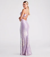 Lyanna Formal Iridescent Sequin Mermaid Dress