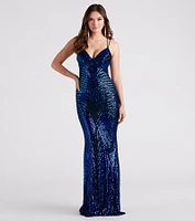 Lyanna Formal Iridescent Sequin Mermaid Dress