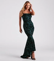 Liyah Formal Velvet Ruffle Dress