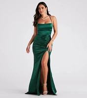 Lucille Formal Satin Mermaid Dress