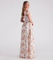 Sharon Formal Floral Chiffon A-Line Dress