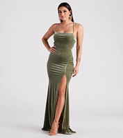 Donna Formal Velvet Long Mermaid Dress