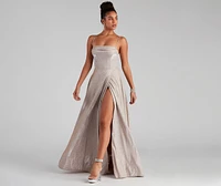 Denice Corset A-Line Wrap Formal Dress