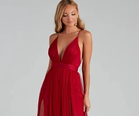 Elisabeth Pleated Tulle Formal Dress