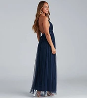 Elisabeth Pleated Tulle Formal Dress