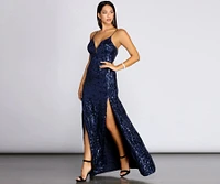 Nia Sequin Scroll Dress