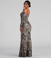 Paityn Formal Off-The-Shoulder Sequin Dress