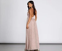 Haley Formal Shimmering Metallic Dress
