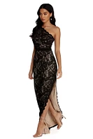Nina Formal One Shoulder Lace Dress