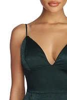 Julieann Formal High Slit Satin Dress