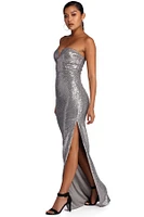 Belle Formal Geometric Sequin Dress