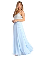 Ariel Formal Rhinestone Chiffon Dress