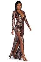 Novalee Formal Sequin Scroll Dress