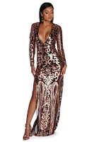 Novalee Formal Sequin Scroll Dress