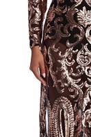 Novalee Formal Sequin Scroll Dress