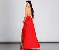 Angelique Formal High Slit Lace Dress