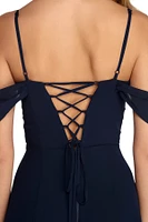 Vanessa Formal Chiffon Lattice Dress