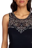 Denise Formal Sleeveless Beaded Dress