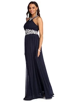 Cassandra Formal Floral Applique Dress