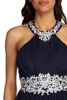 Cassandra Formal Floral Applique Dress