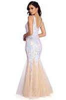 Elsa Formal Iridescent Sequin Dress