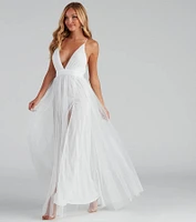 Elisabeth Pleated Tulle Formal Dress