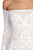 Lizzie Formal Sequin Scroll Dress