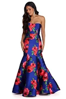 Thea Formal Floral Satin Dress