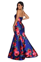 Thea Formal Floral Satin Dress