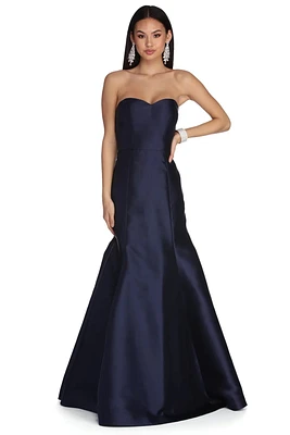 Sarah Formal Satin Trumpet Dress
