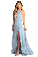 Christina Lurex High Slit Dress