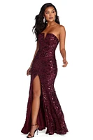 Paulina Formal High Slit Sequin Dress
